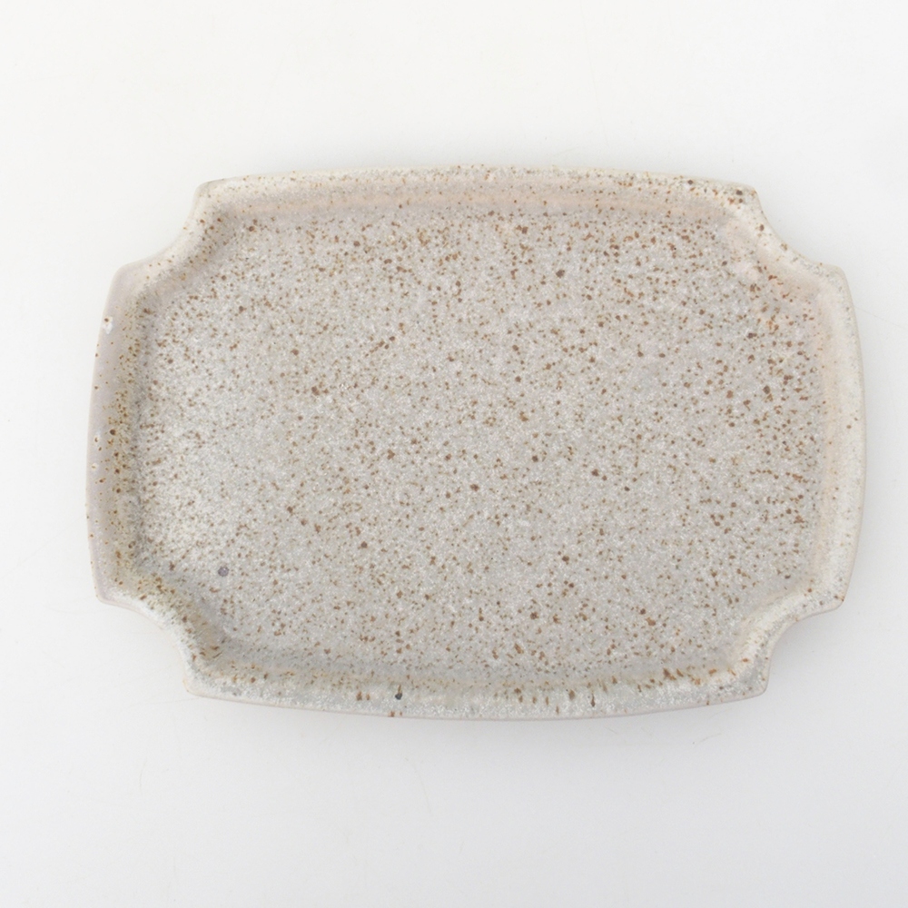 Bonsai pot + saucer H03 - 16.5 x 12 x 4.5 cm. - beige