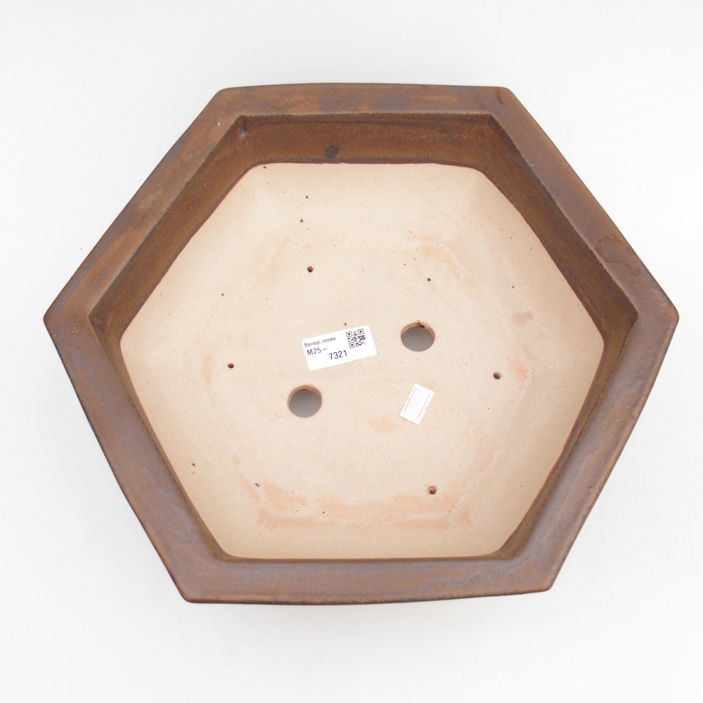 Ceramic bonsai bowl 32 x 28 x 10 cm, brown