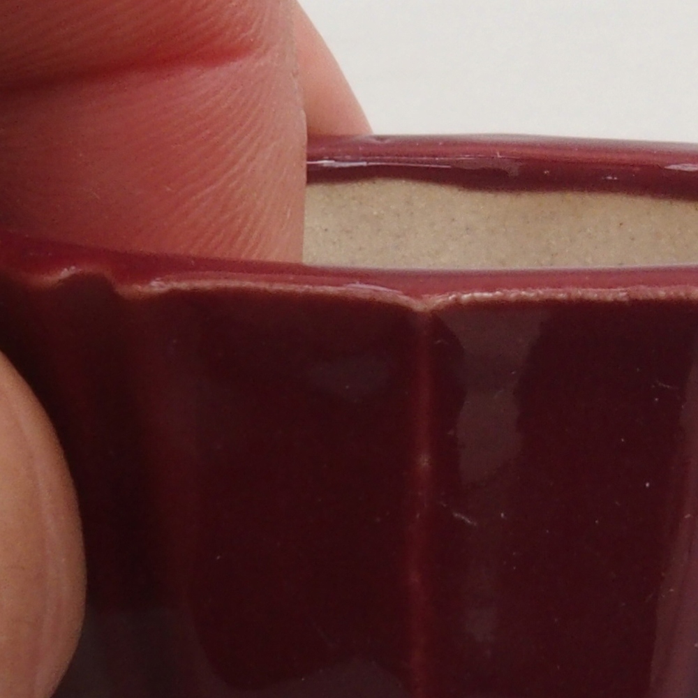 Mini bonsai bowl 5 x 5 x 3 cm, color burgundy