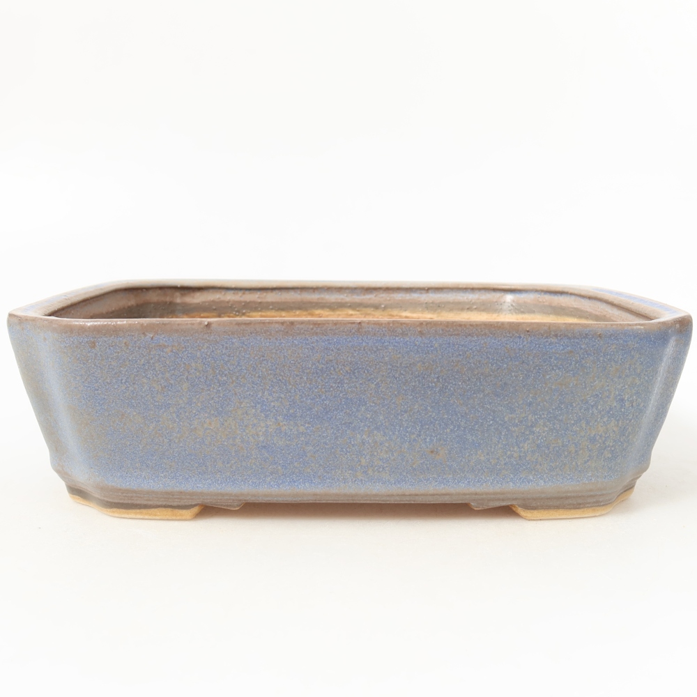 Ceramic bonsai pot, 21.5 x 18 x 6 cm, blue