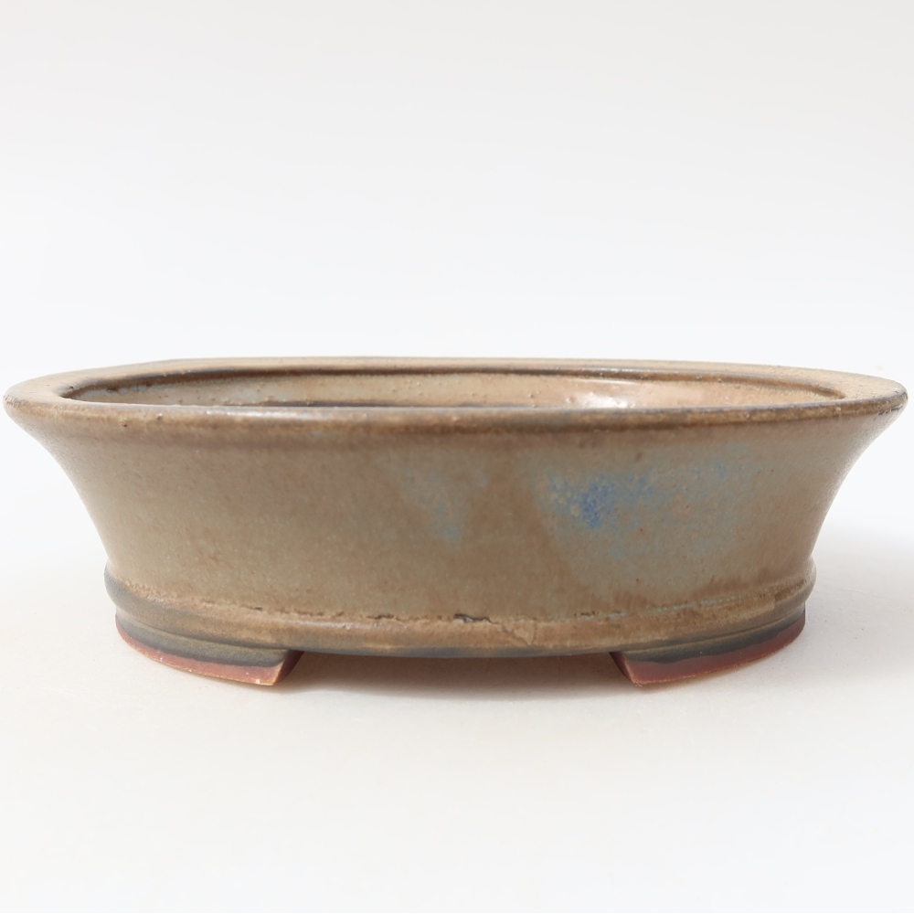 Ceramic bonsai pot, 17.5 x 16.5 x 5 cm, blue