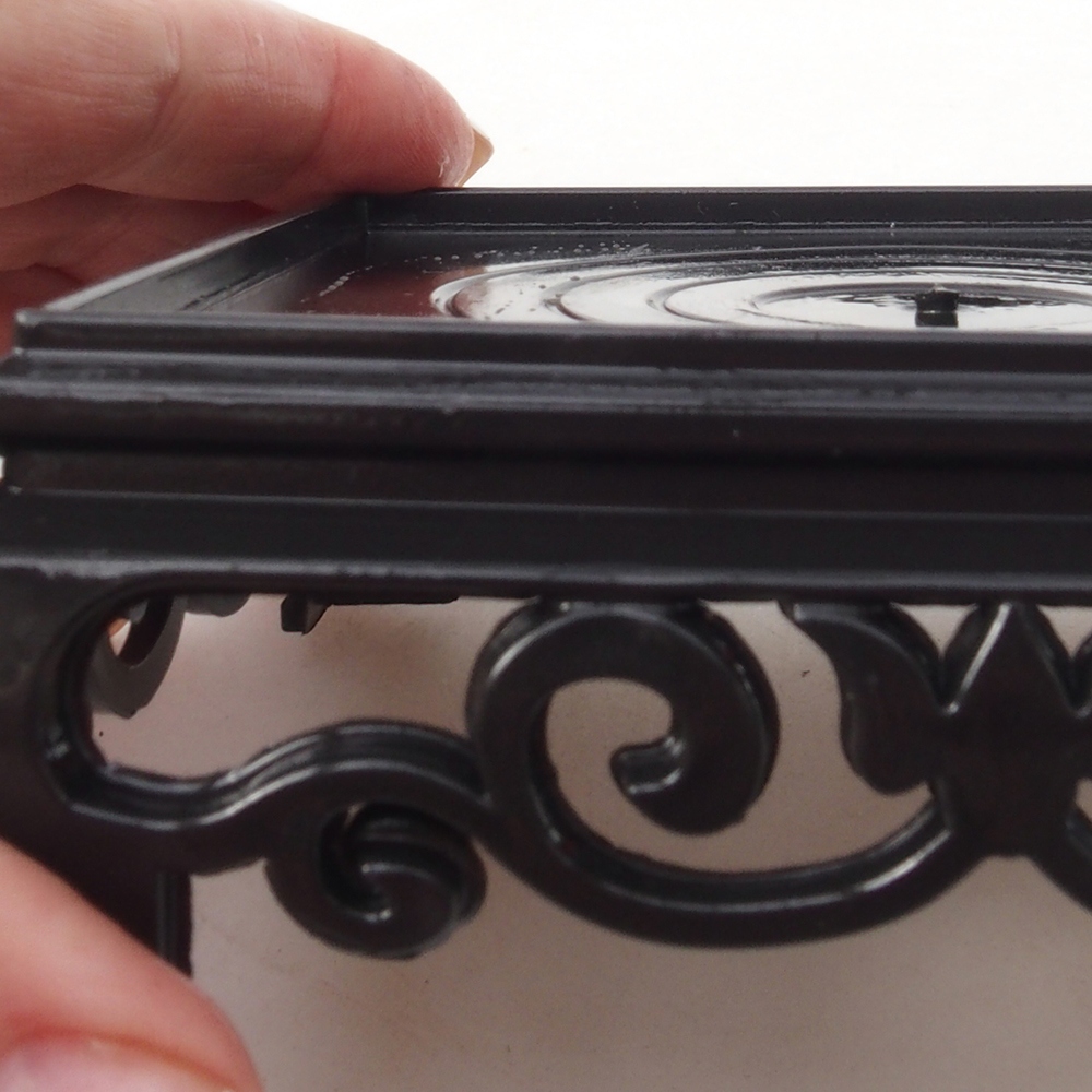 Bonsai table plastic square 11 x 11 x 3,5  cm, color black