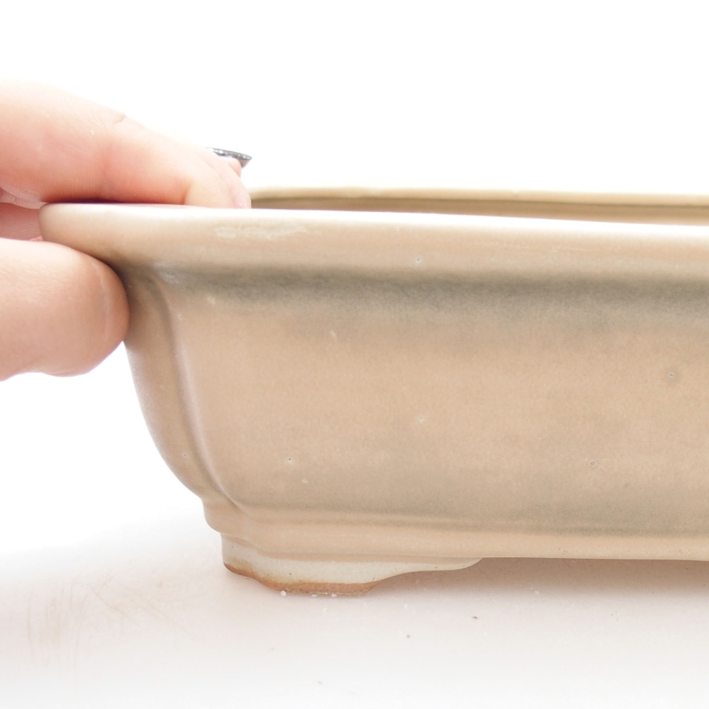 Ceramic bonsai bowl 27,5 x 21,5 x 7 cm, color beige