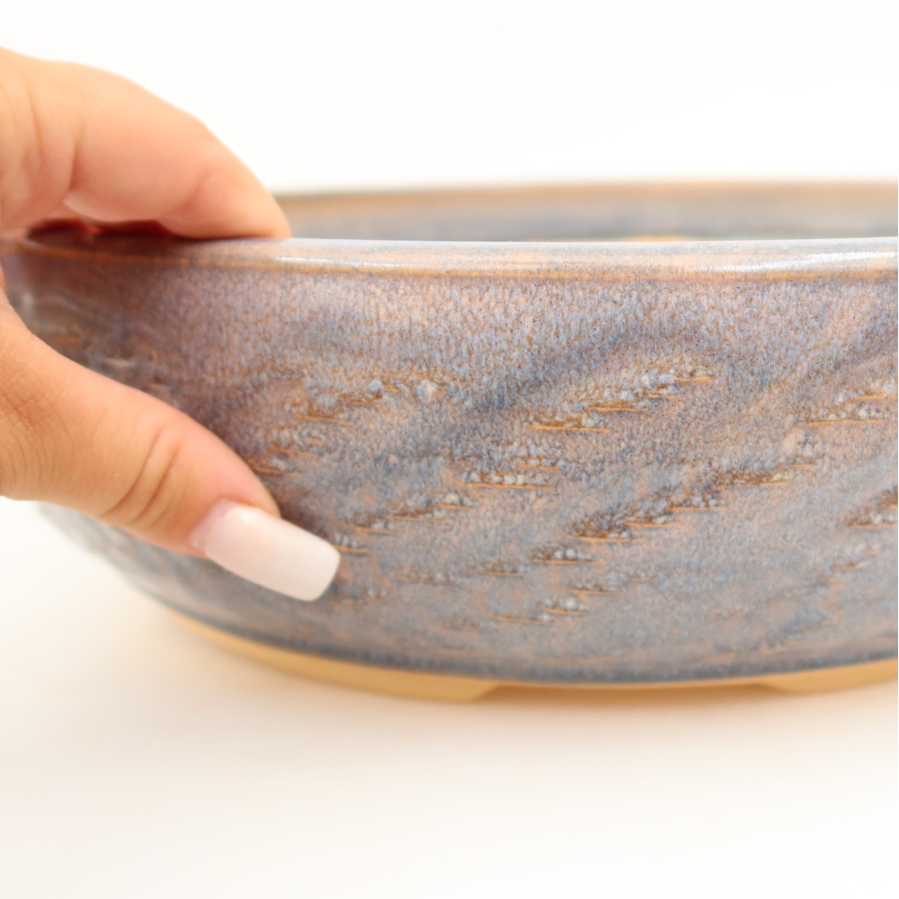 Ceramic bonsai pot, 31 x 31 x 9 cm, blue