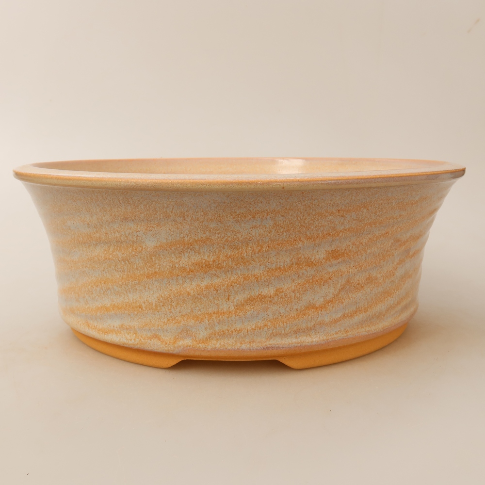 Ceramic bonsai pot, 26 x 26 x 9.5 cm, beige