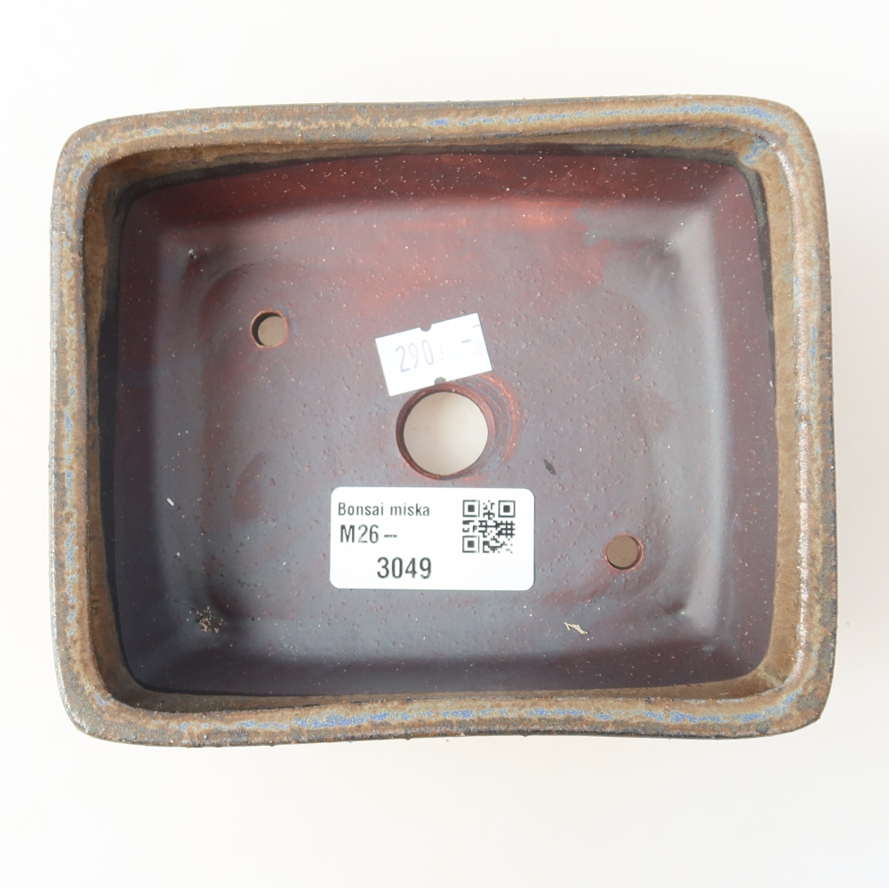 Ceramic bonsai pot, 13.5 x 11 x 5 cm, brown