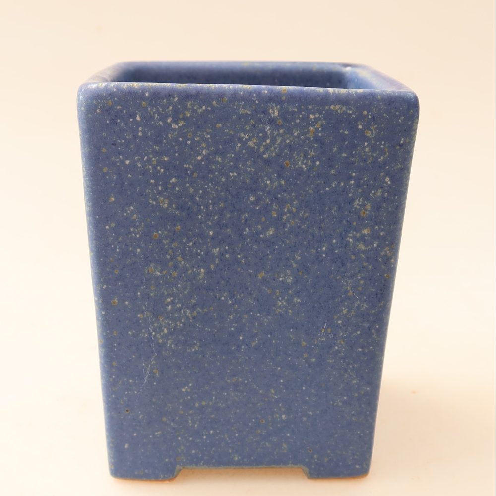 Ceramic bonsai pot, 7.5 x 7.5 x 10 cm, blue