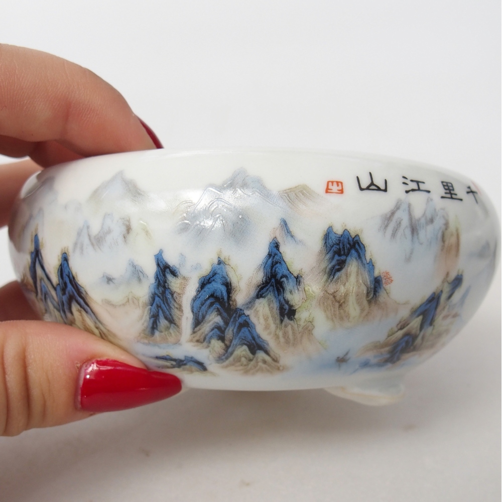 Ceramic bonsai bowl 10 x 10 x 5 cm, colour white