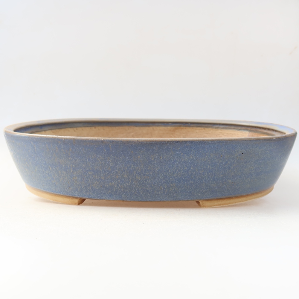 Ceramic bonsai pot, 32 x 27.5 x 6.5 cm, blue