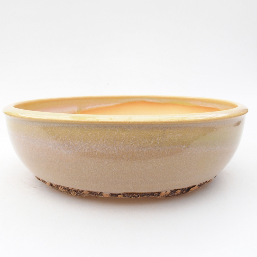 Ceramic bonsai bowl 19,5 x 19,5 x 6 cm, color beige