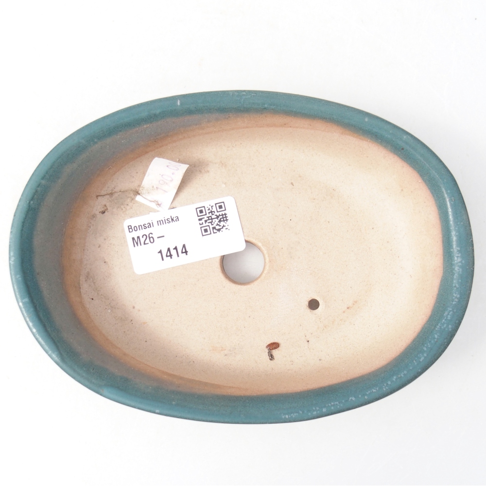 Ceramic bonsai bowl 14,5 x 10,5 x 3,5 cm, colour blue