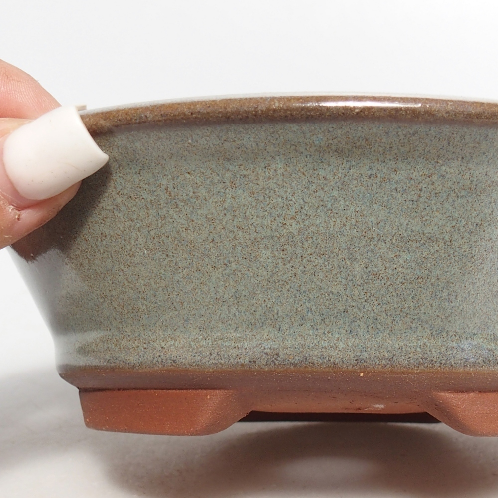 Ceramic bonsai bowl 15 x 15 x 5 cm, green