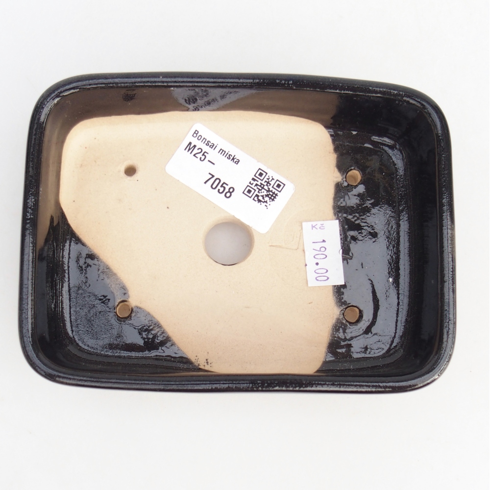 Ceramic bonsai bowl 12,5 x 9,5 x 3,5 cm, black