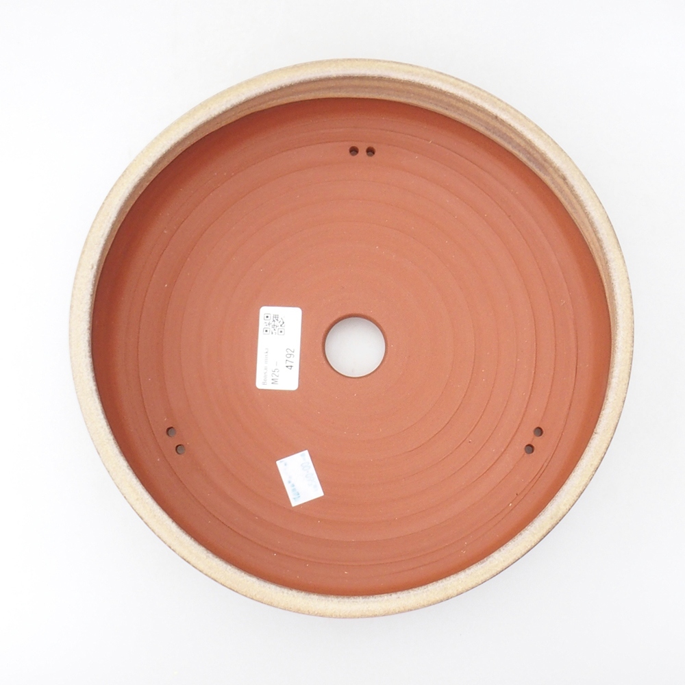 Ceramic bonsai bowl 24,5 x 24,5 x 6,5 cm, color beige