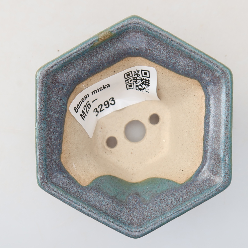 Ceramic bonsai pot, 8 x 7 x 3.5 cm, gray