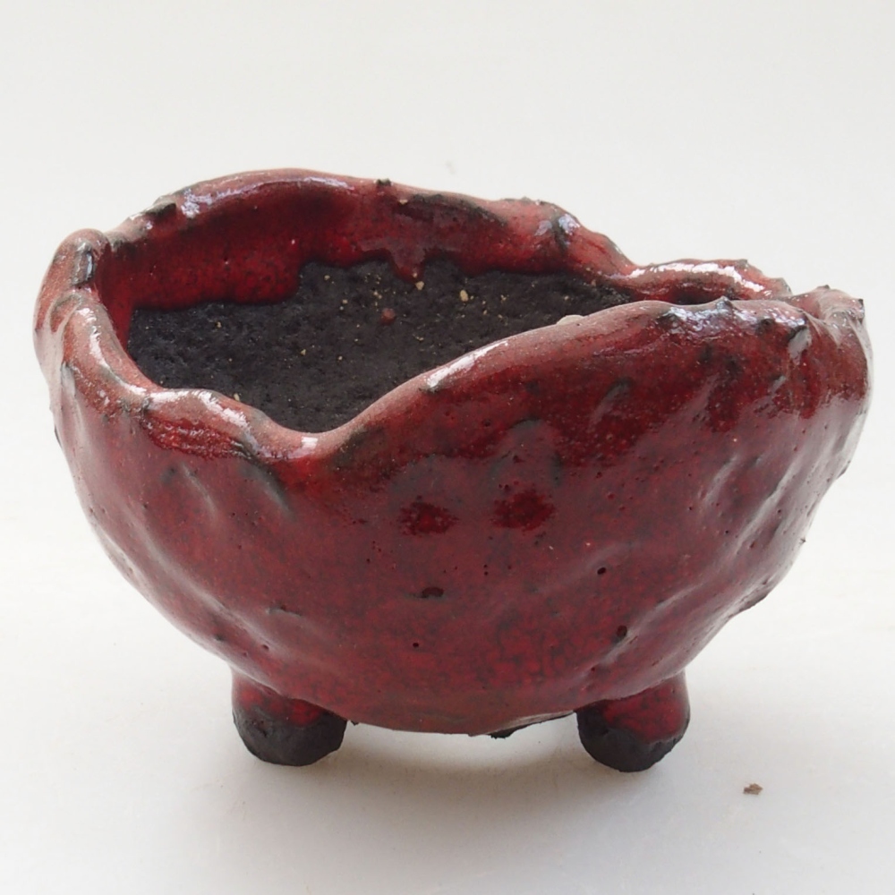 Ceramic shell 7 x 6,5 x 5 cm, color red