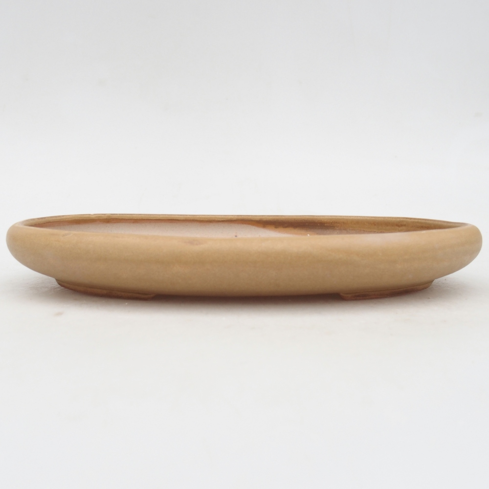Ceramic bonsai bowl 22 x 17 x 3 cm, colour beige