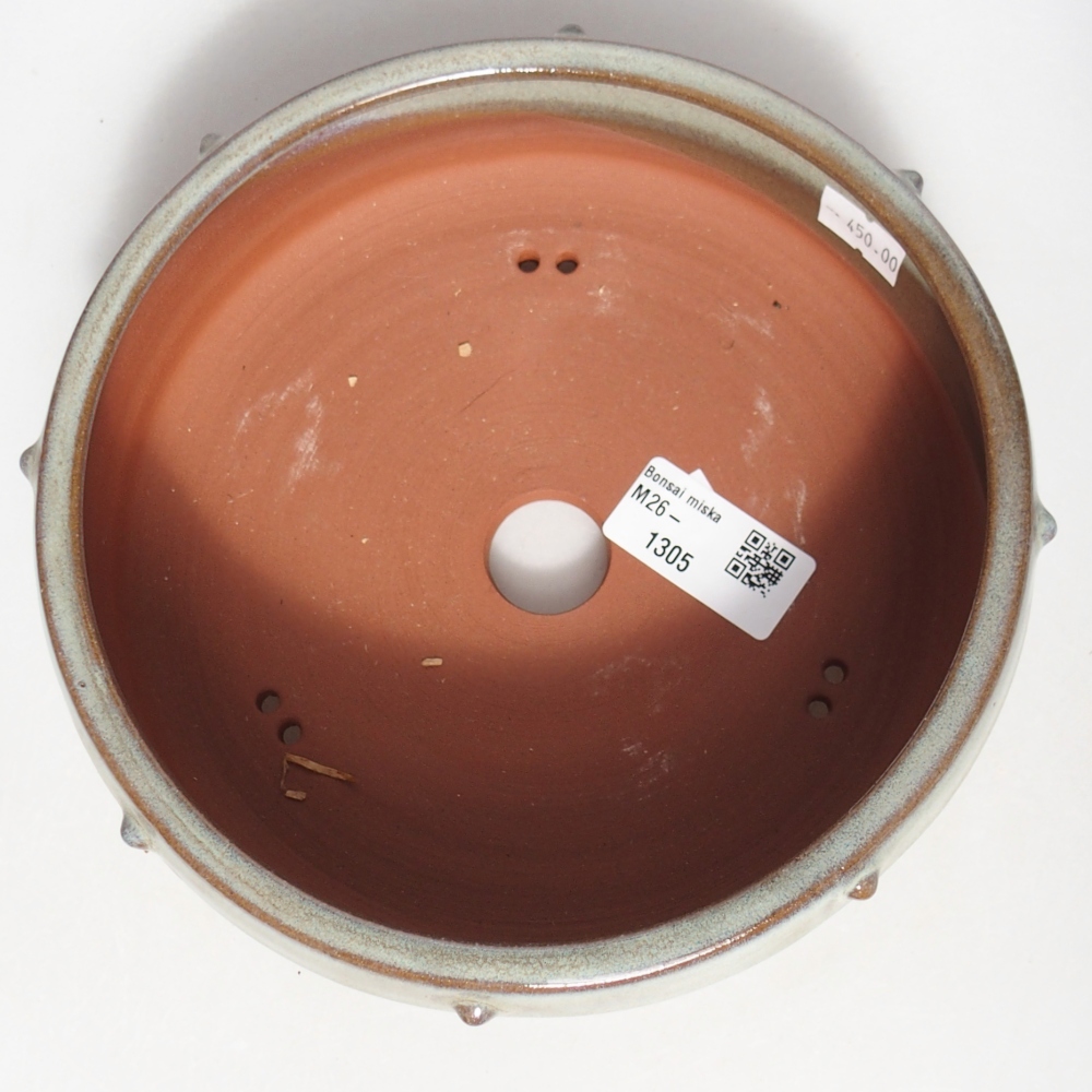 Ceramic bonsai bowl 17,5 x 17,5 x 6,5 cm, green