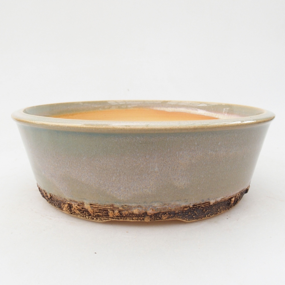 Ceramic bonsai bowl 18,5 x 18,5 x 6 cm, color green
