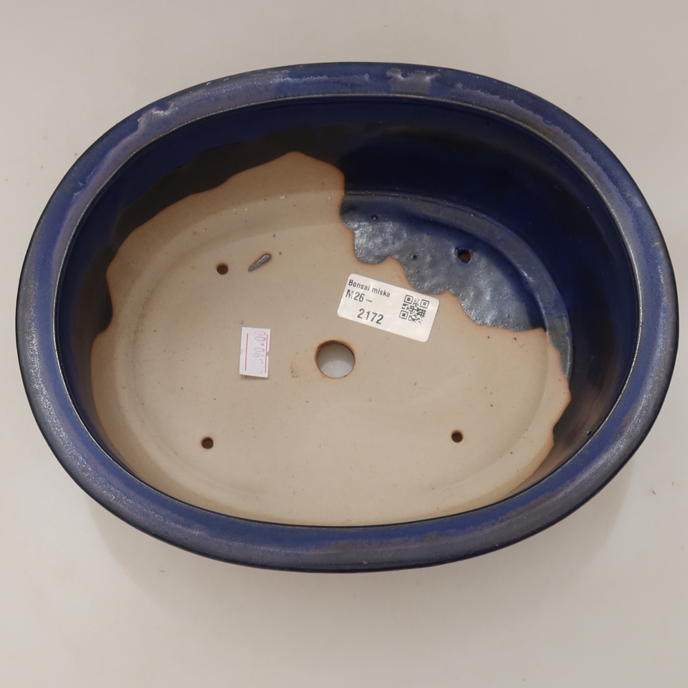 Ceramic bonsai pot, 23 x 19 x 8 cm, blue