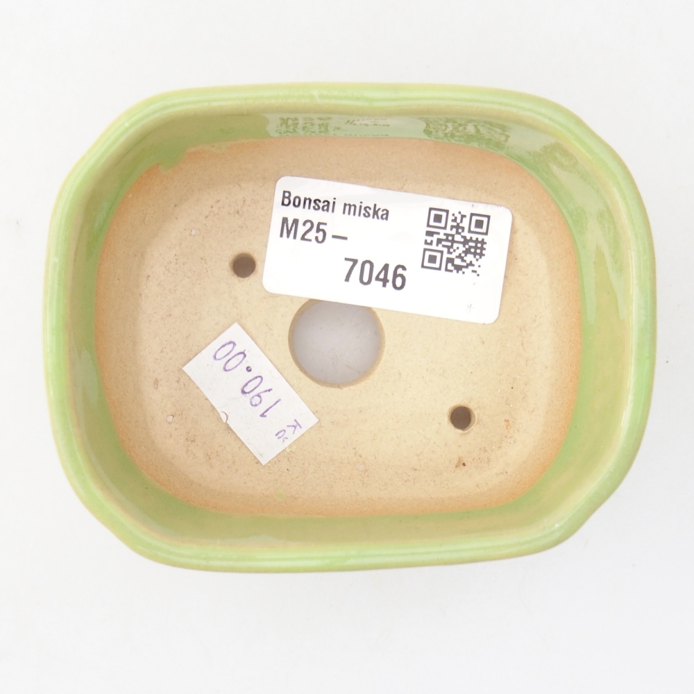 Ceramic bonsai bowl 8,5 x 7 x 3,5 cm, green