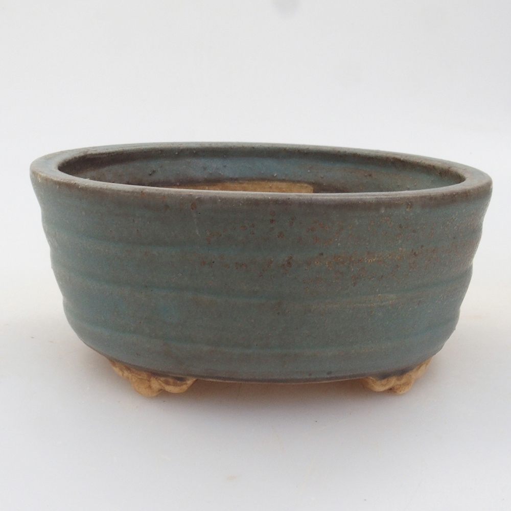 Ceramic bonsai bowl 10,5 x 9 x 4 cm, color blue