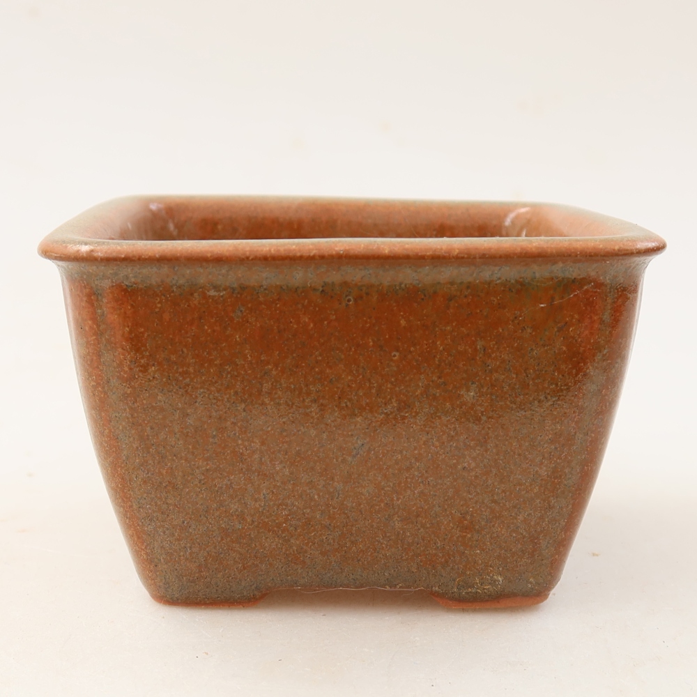 Ceramic bonsai bowl 8,5 x 8,5 x 5,5 cm, brown