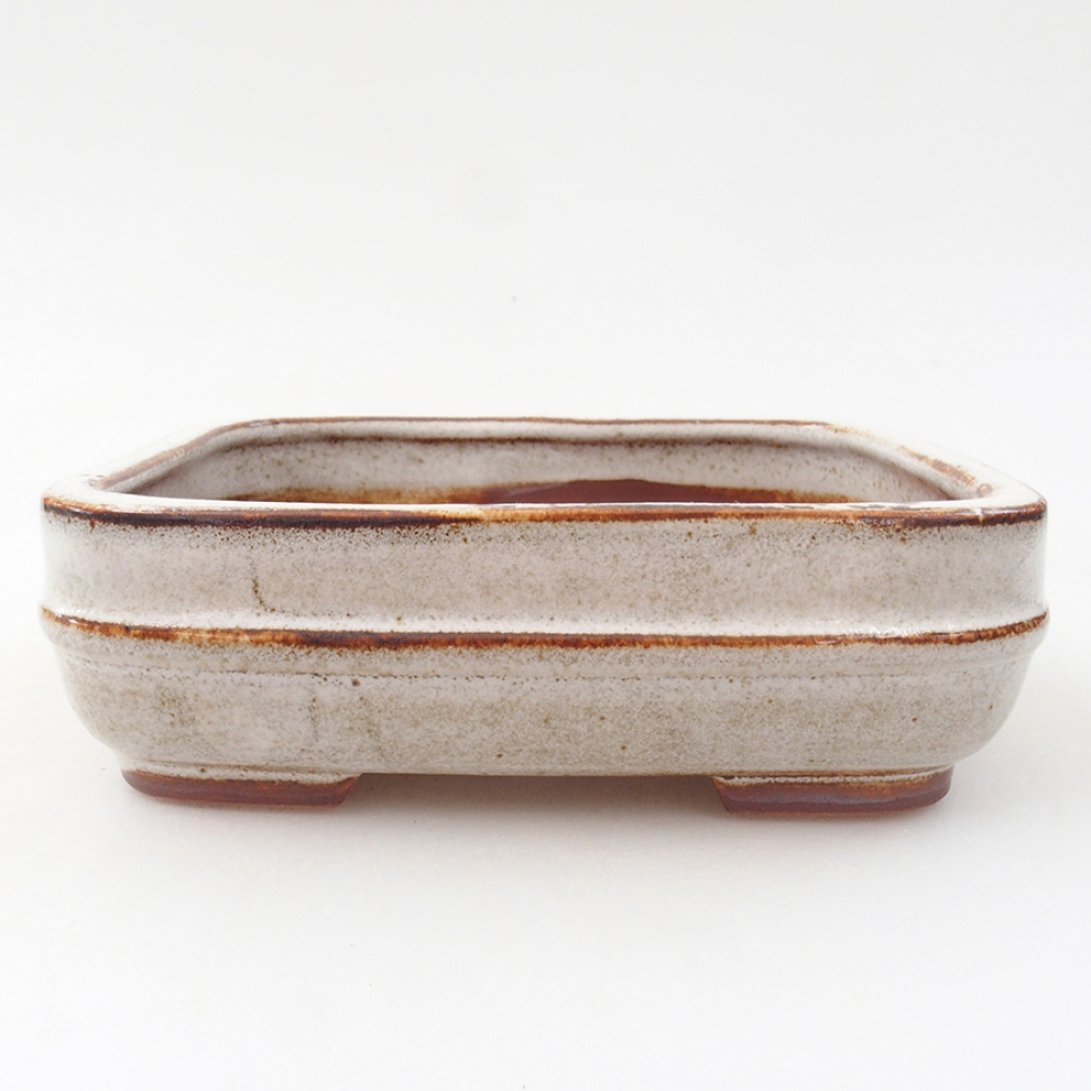 Ceramic bonsai bowl 14 x 12,5 x 4,5 cm, color white