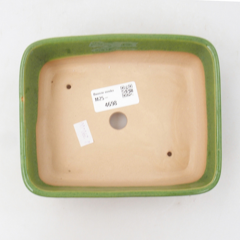 Ceramic bonsai bowl 15 x 12 x 4,5 cm, color green