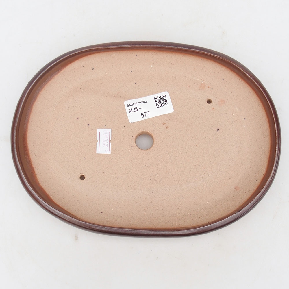 Ceramic bonsai bowl 22 x 17 x 3 cm, brown