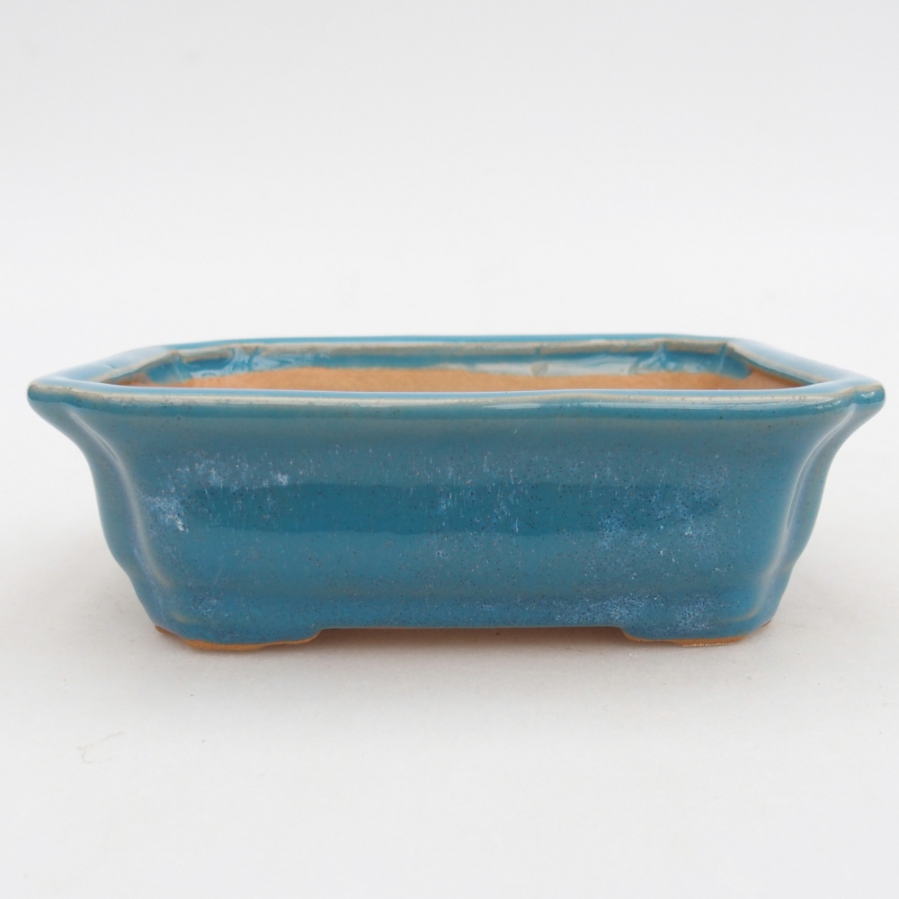 Ceramic bonsai bowl 14 x 11 x 4 cm, colour blue