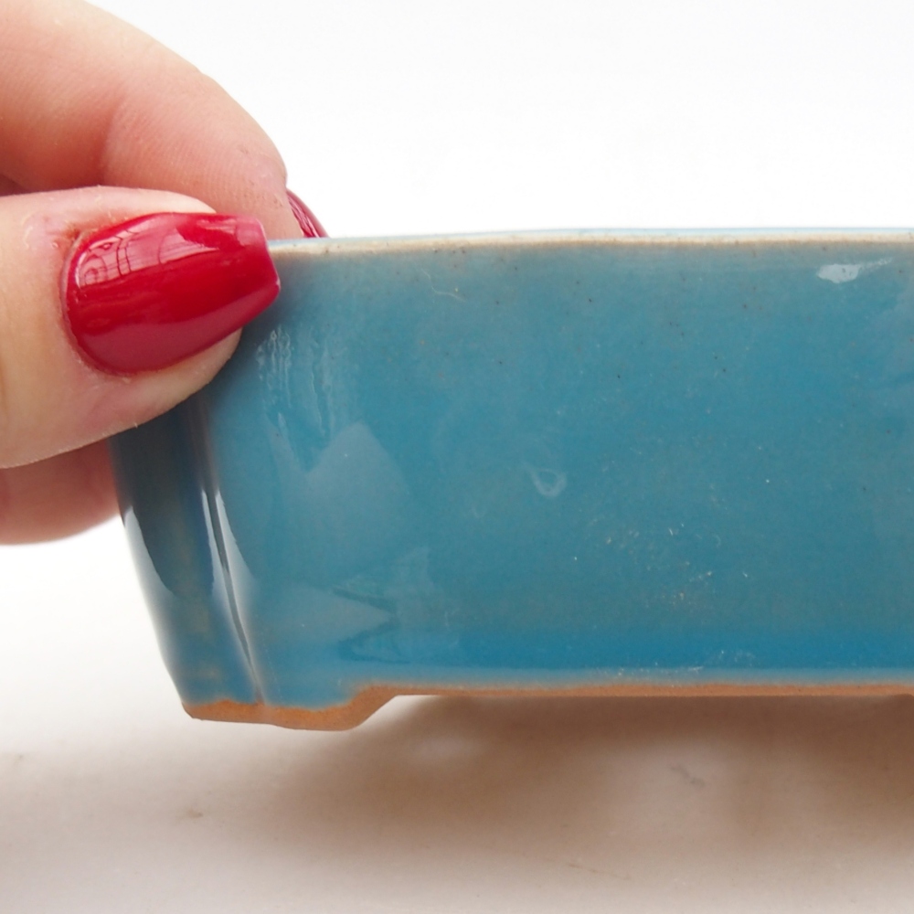 Ceramic bonsai bowl 10,5 x 8 x 3,5 cm, colour blue