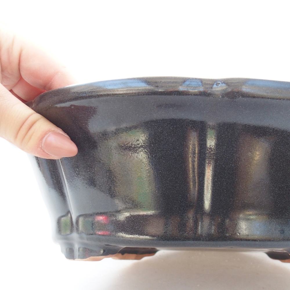 Ceramic bonsai bowl 26 x 26 x 8 cm, black