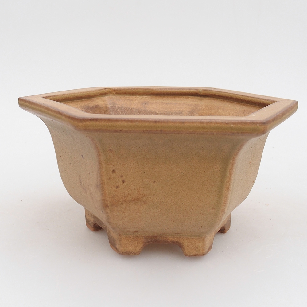 Ceramic bonsai bowl 18 x 16 x 9 cm, colour beige
