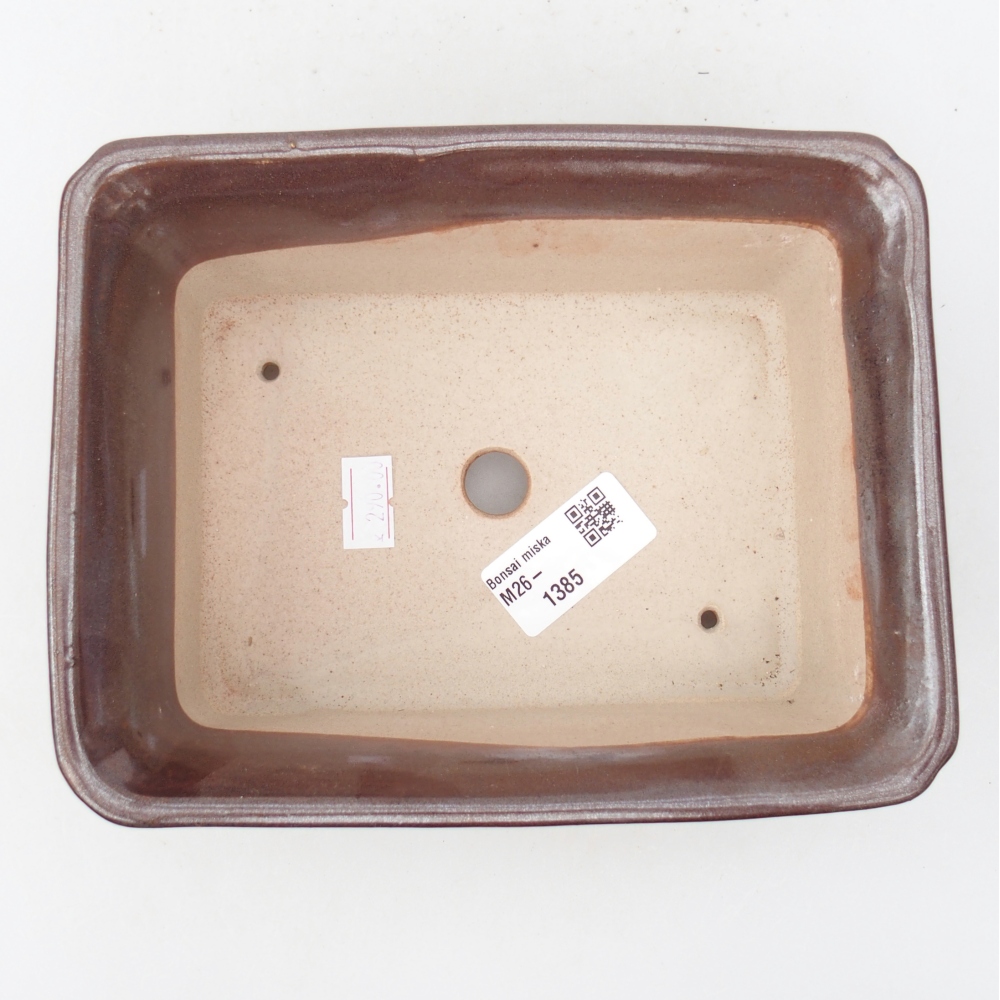 Ceramic bonsai bowl 18 x 14 x 7 cm, brown
