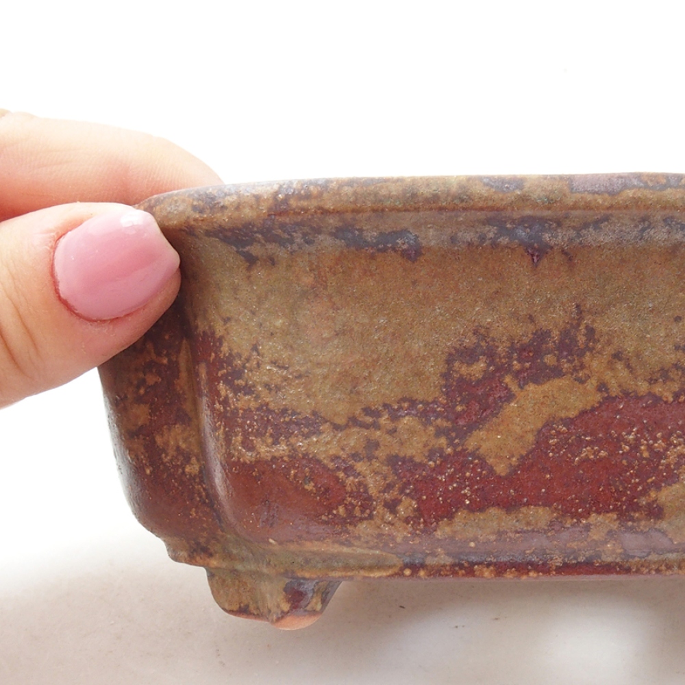 Ceramic bonsai bowl 13,5 x 10 x 5 cm, color brown