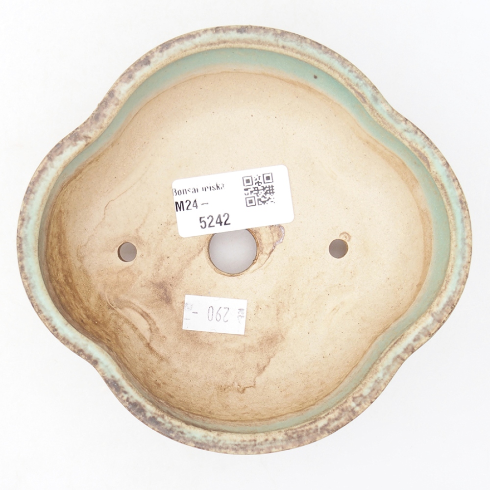 Ceramic bonsai bowl 13,5 x 13 x 5 cm, color green