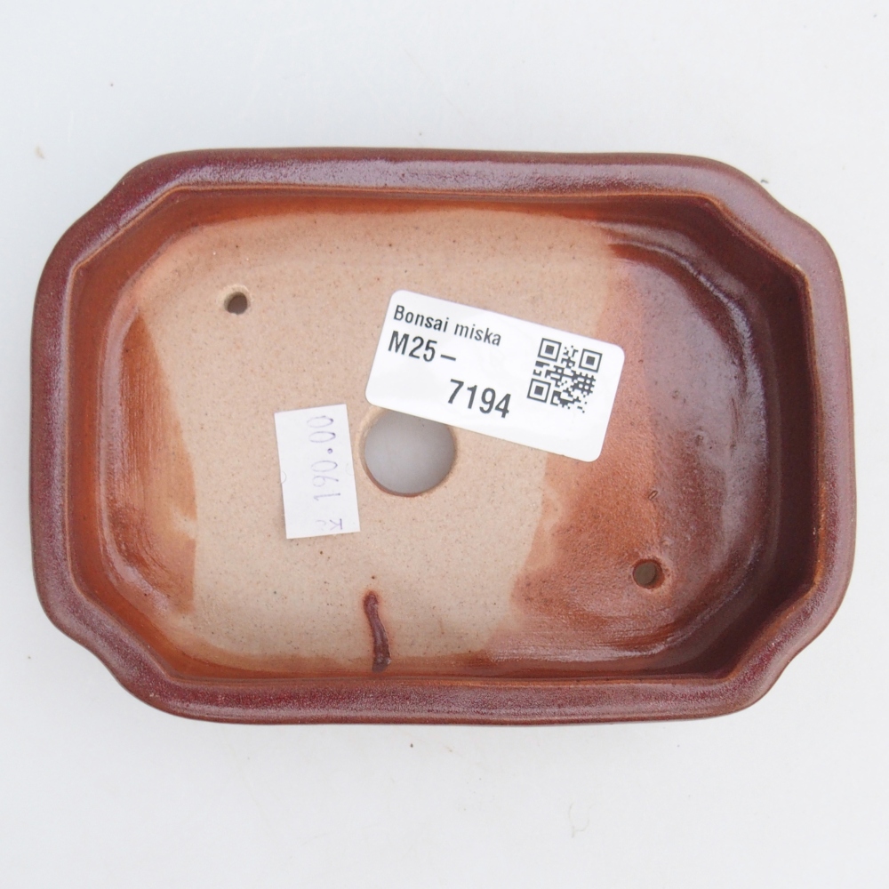 Ceramic bonsai bowl 13 x 9 x 3 cm, brown