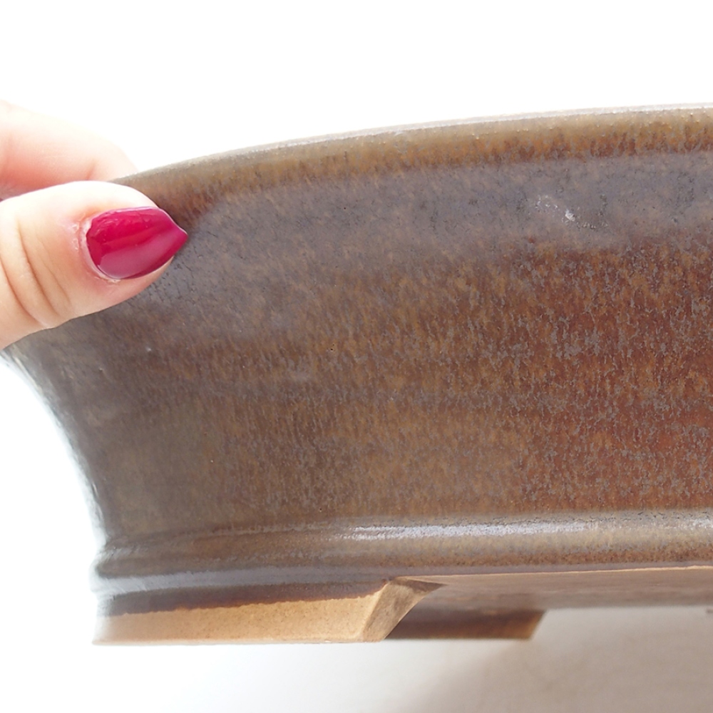 Ceramic bonsai bowl 32 x 29 x 7 cm, color brown