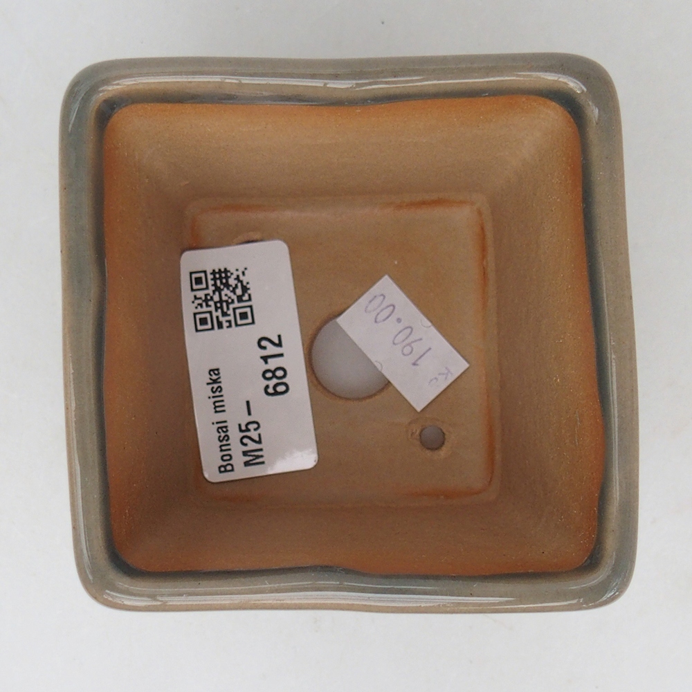 Ceramic bonsai bowl 7,5 x 7,5 x 7 cm, grey