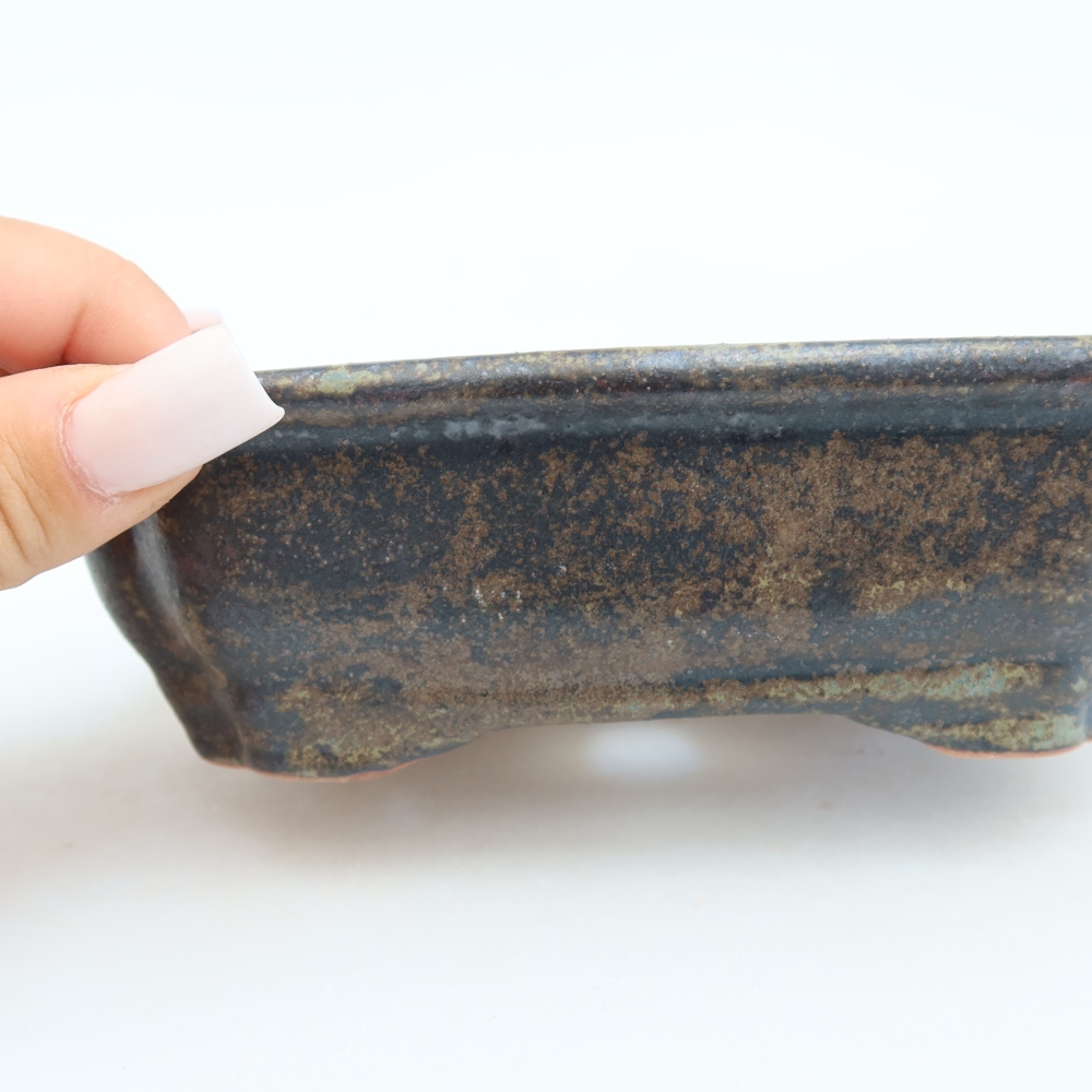 Ceramic bonsai bowl 15,5 x 12 x 4,5 cm, brown