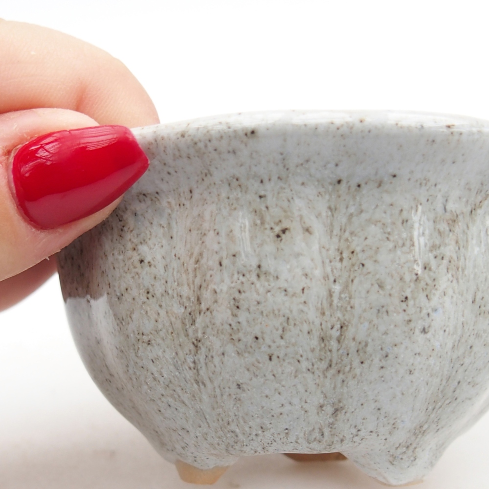 Ceramic bonsai bowl 8,5 x 8,5 x 4,5 cm, grey