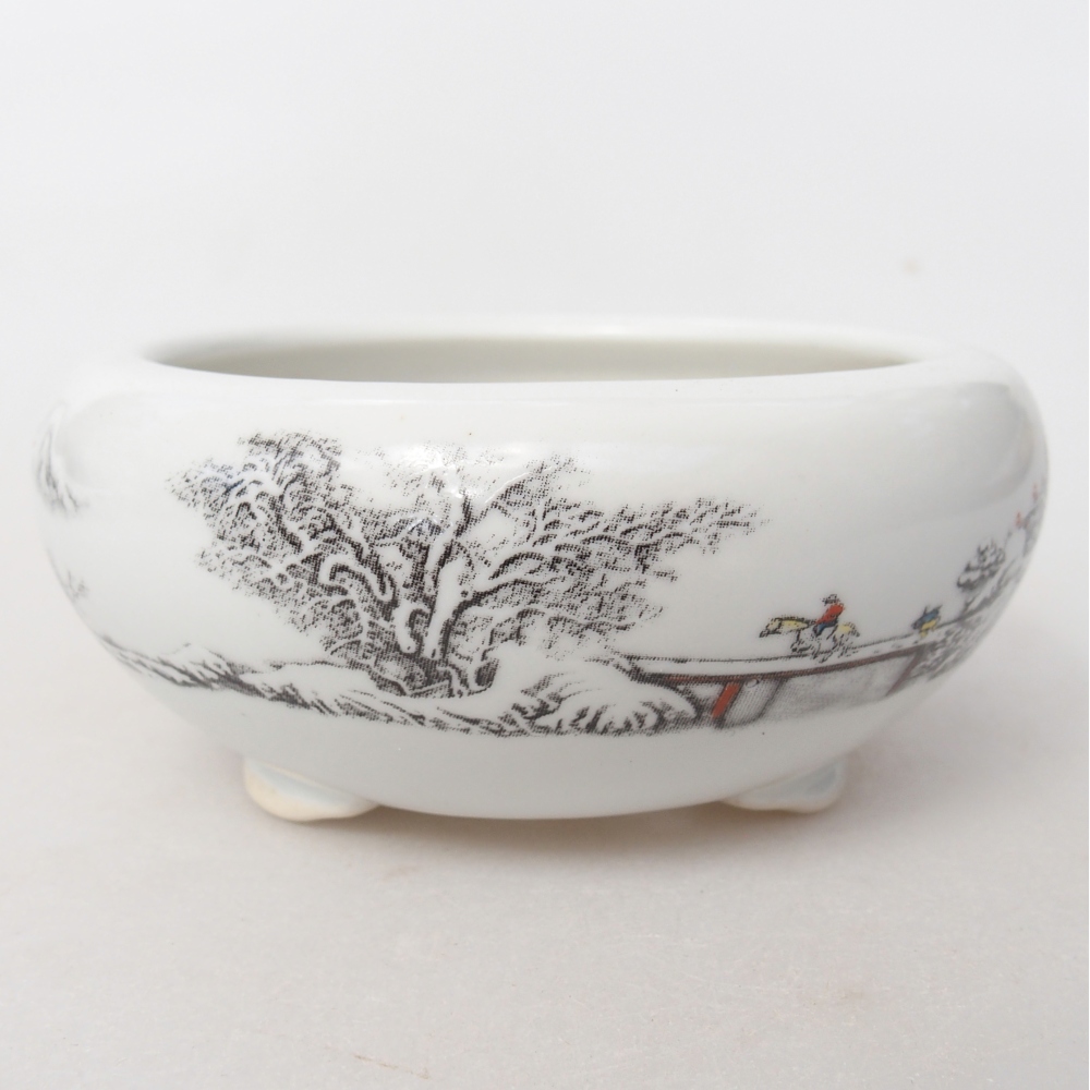Ceramic bonsai bowl 10 x 10 x 5 cm, colour white
