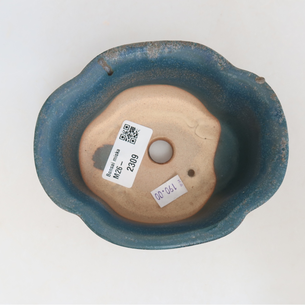 Ceramic bonsai pot, 13.5 x 11 x 6 cm, blue