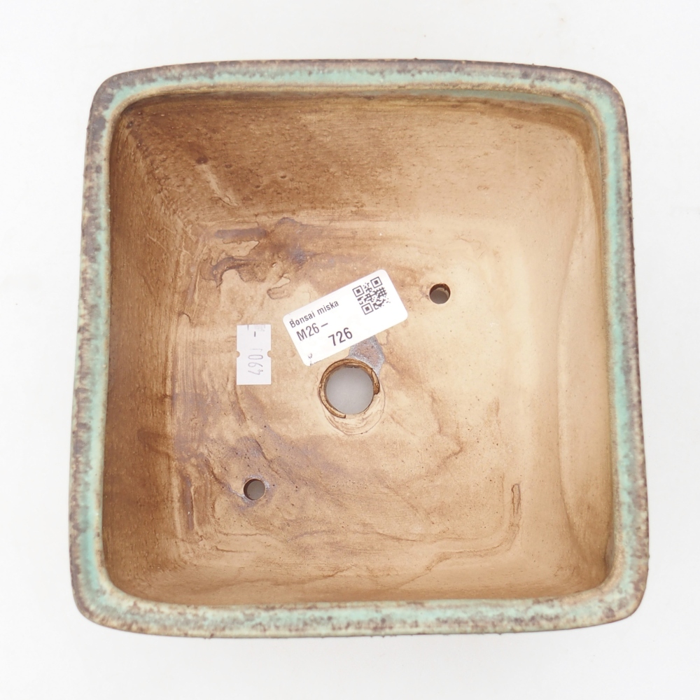 Ceramic bonsai bowl 16 x 16 x 10 cm, green