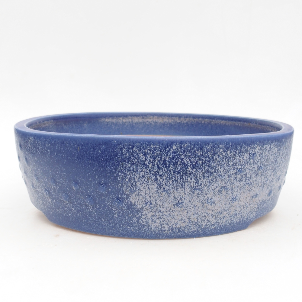 Ceramic bonsai bowl 24,5 x 24,5 x 7 cm, colour blue