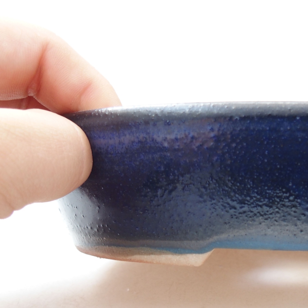 Ceramic bonsai bowl 17 x 14 x 4 cm, color blue