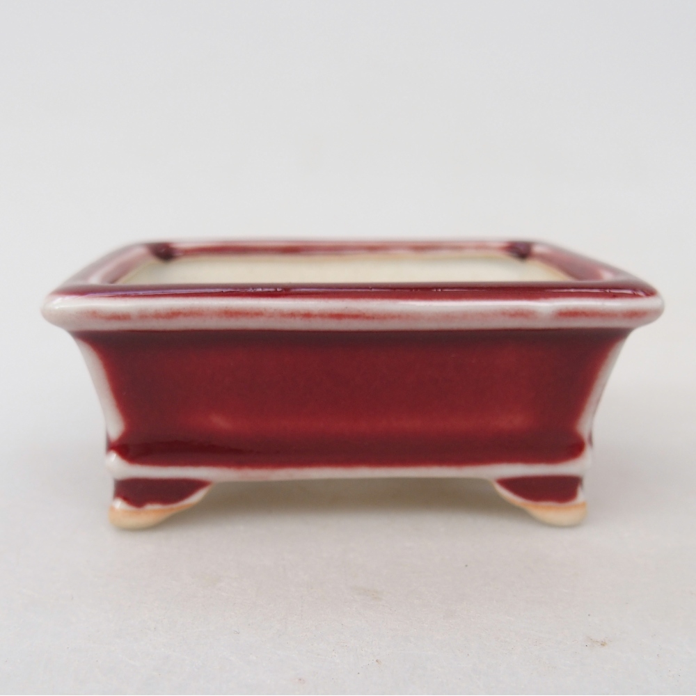 Mini bonsai bowl 7,5 x 6,5 x 3,5 cm, colour red