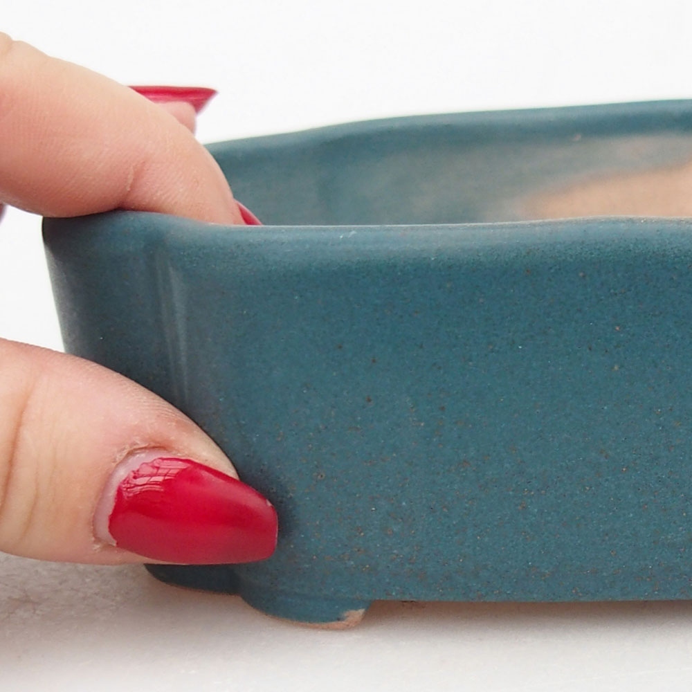 Ceramic bonsai bowl 16 x 11,5 x 4,5 cm, colour blue