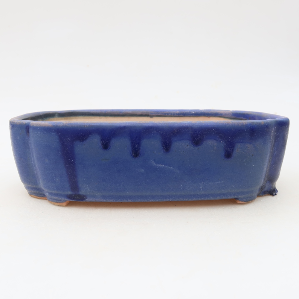 Ceramic Bonsai Pot, 18.5 x 13 x 5 cm, Blue